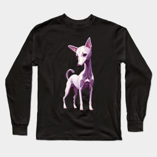 Cute Anime Whippet Dog Long Sleeve T-Shirt